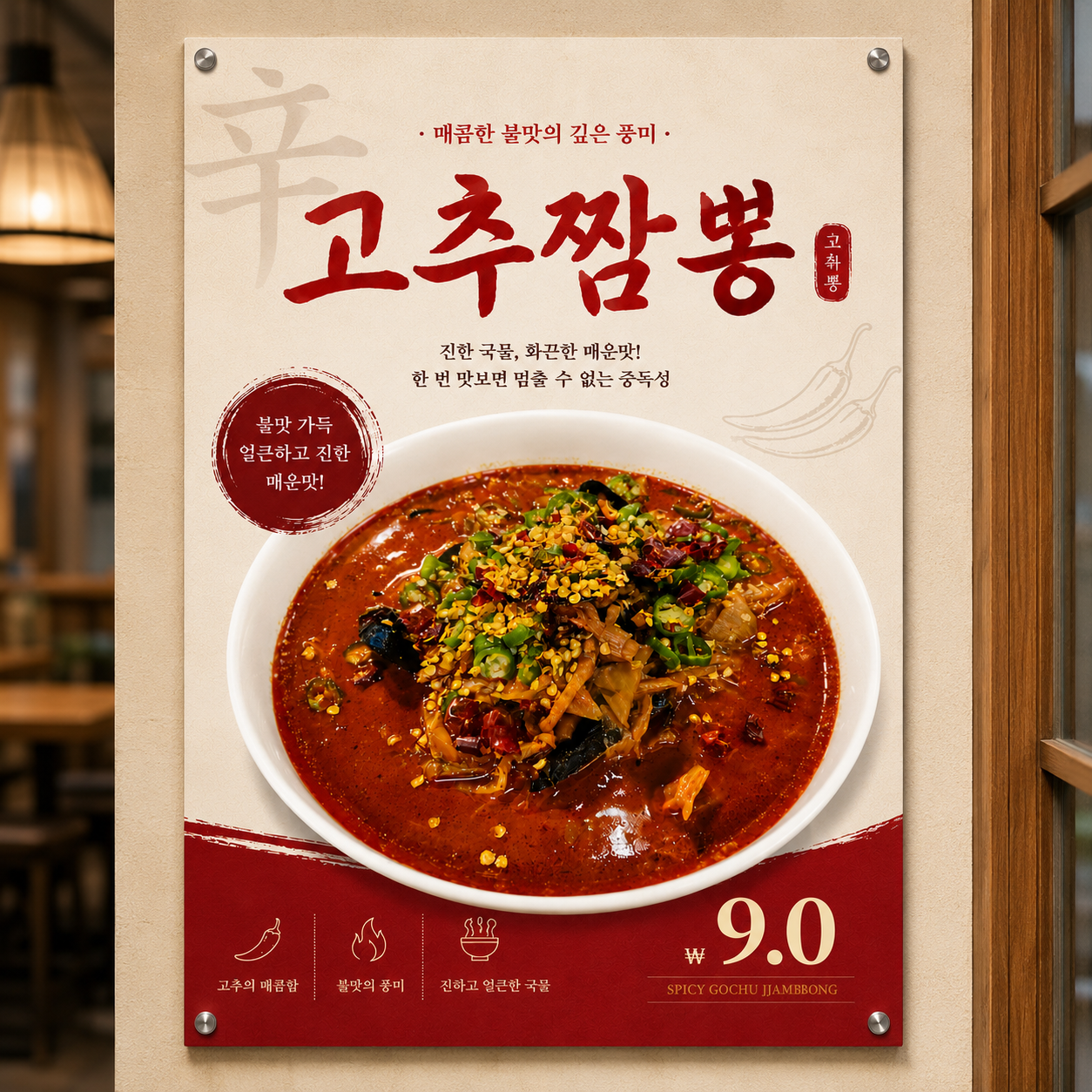 고추짬뽕 포스터 제작 메뉴 인쇄 디자인 식당 A 반광택 인화지 235g A3 - 상품 이미지