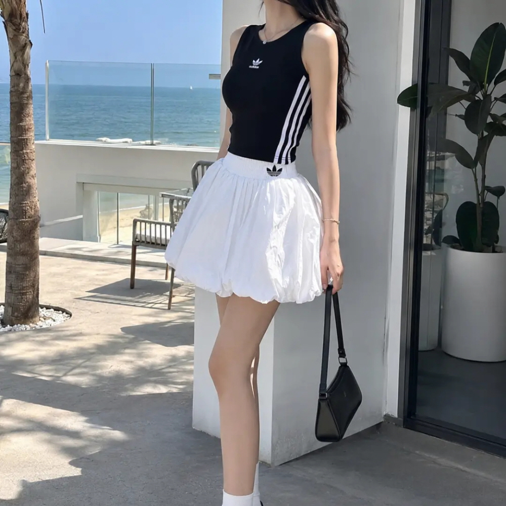 아디다스 오리지널 뉴 플레어 버블 스커트 화이트 KD8123 - 상세 이미지 2