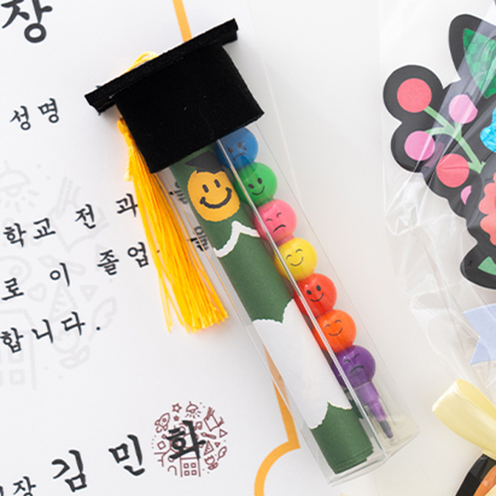 미니학사모장식 졸업식롤링페이퍼 구슬색연필선물막대 탕후루색연필 - 상세 이미지 5