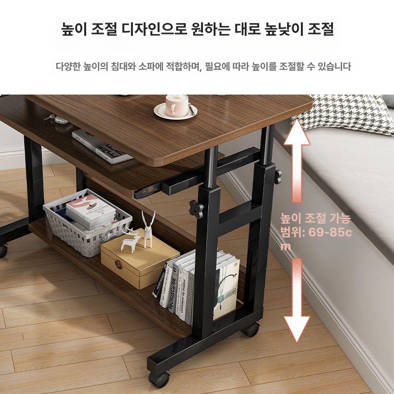 이동식 컴퓨터 책상 높이조절 키보드트레이 클래식 와이드 블랙 오크 60x40 cm - 상세 이미지 2