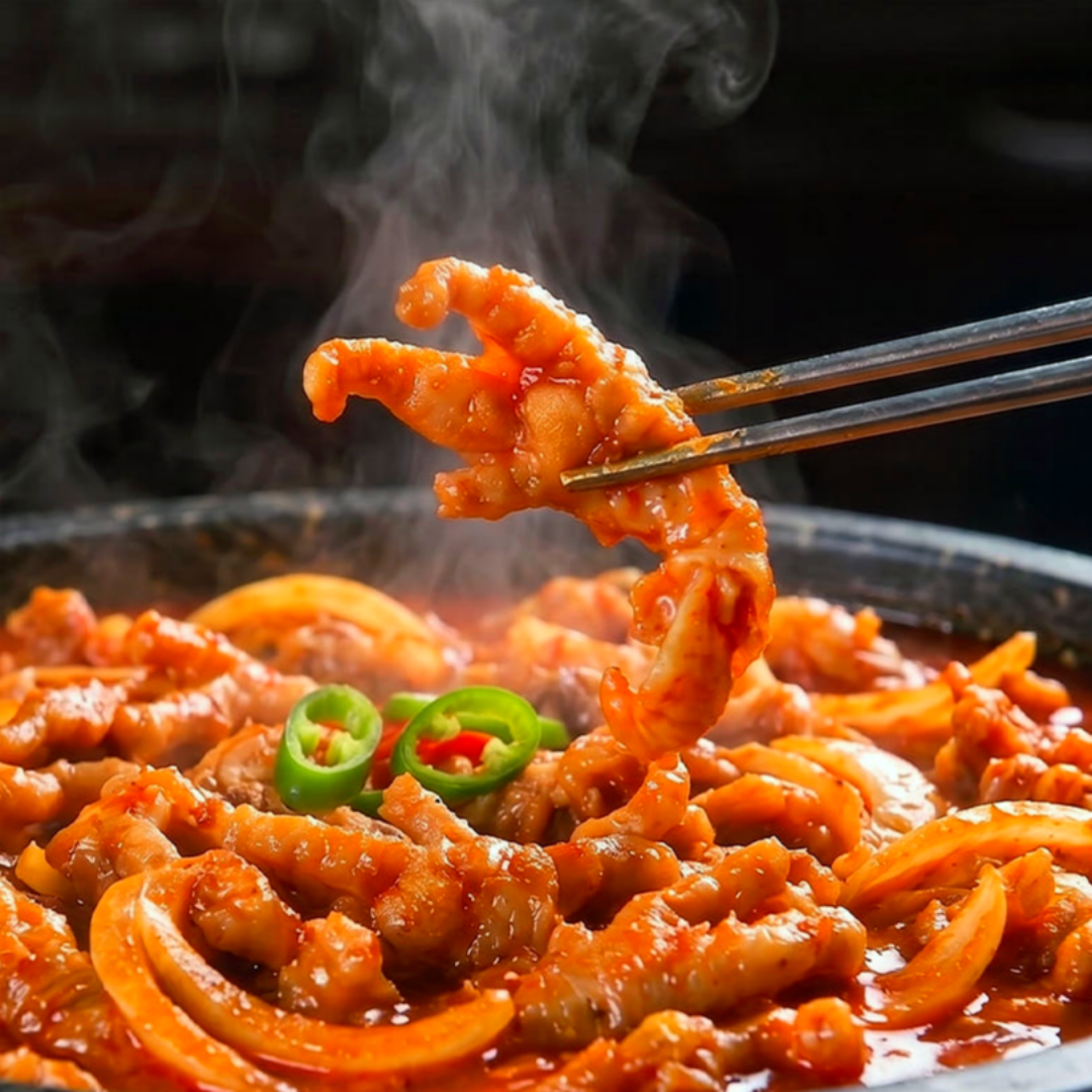 삼형제고기 무뼈 국물닭발 300g 뼈없는 매콤 불닭발 캠핑요리 야식 술안주 간편조리 - 상품 이미지