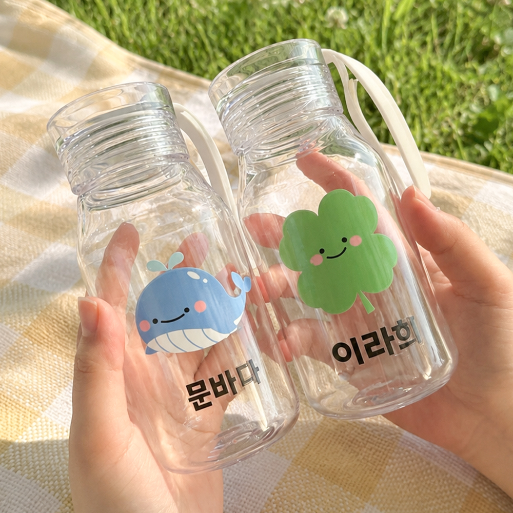 톡톡그린 네임스트랩보틀 레터링 물병 텀블러 어린이집 유치원 학원 답례품 - 상세 이미지 2
