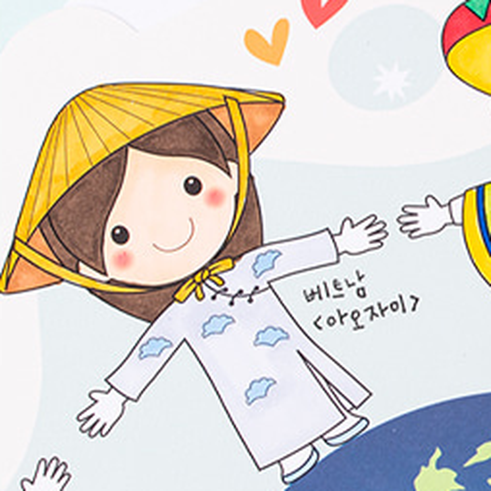 연결단추초등미술다문화친구만들기 세계나라친구들 색칠놀이다문화수업세계인형만들기 - 상세 이미지 5