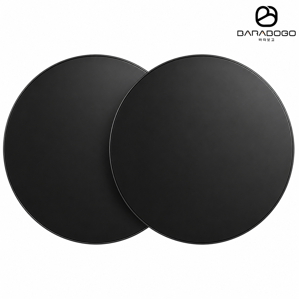 바라보고 차량용 거치대 80mm 흡착 보조판 원형 접착 플레이트 블랙 2개입 - 상품 이미지