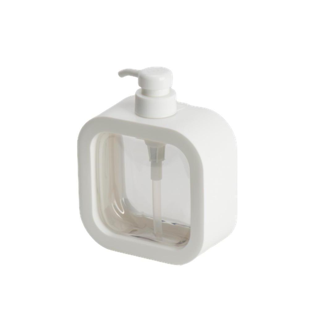 호텔식 사각용기 펌프용기 분리세척 잠금 500ml, 화이트