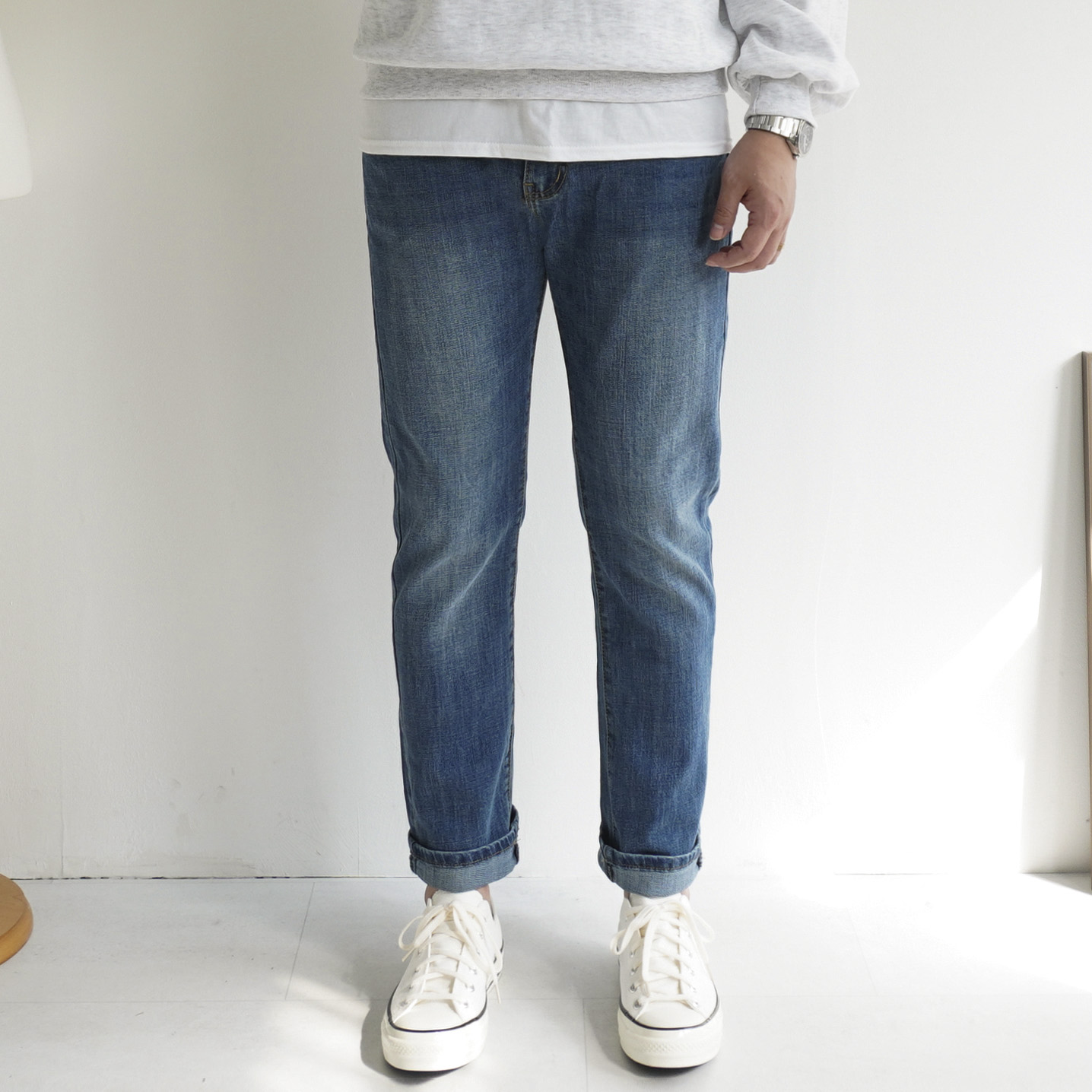 [SALE] 남자 10부 시크릿 밴딩 스판 데일리 청바지 - 상세 이미지 3