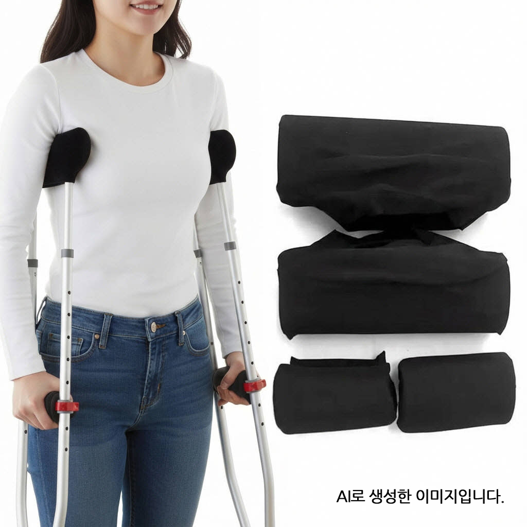 퓨어미즈키 목발 쿠션 패드 세트 양쪽 겨드랑이 손잡이 커버 상품 이미지