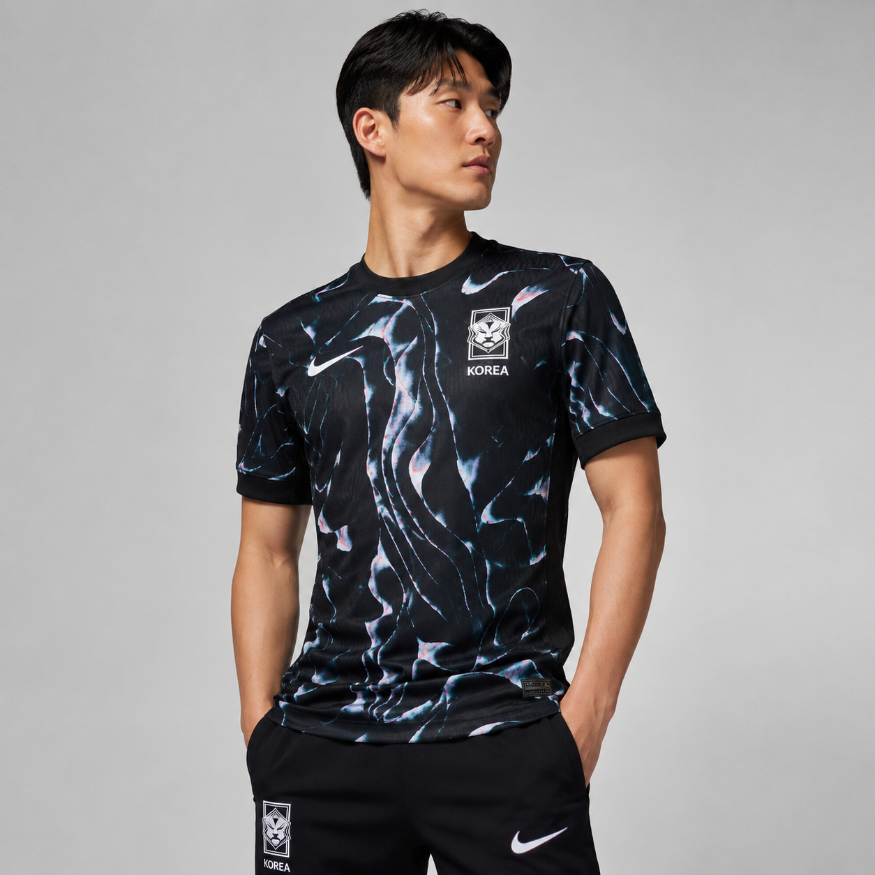 [국내매장판] 나이키 대한민국 축구 국가대표팀 유니폼 반팔 티셔츠 코리아 저지 블랙, 90(S) - 상품 이미지