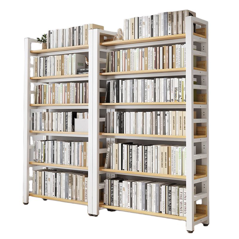 책장 수납장 철제 원목 선반 다층 거실 침실 스탠드형 A.블랙7층120x30x212(580권) - 상세 이미지 3
