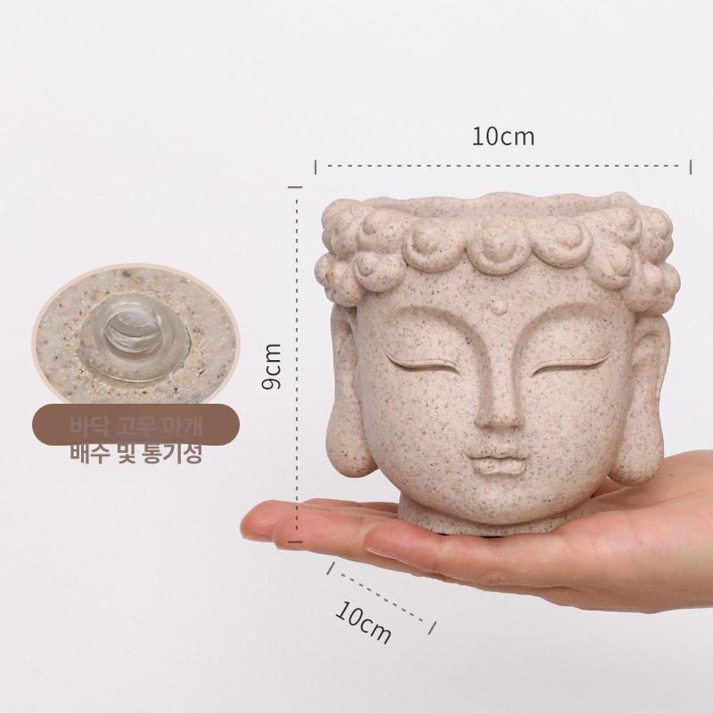 부처님 화분 수지 다육이 미니 플랜터 작은 화분 - 블루스톤 레진 대형 - 상세 이미지 4