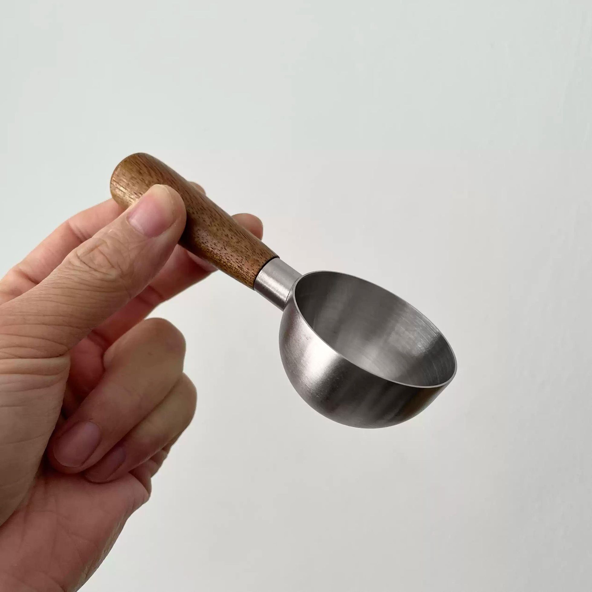 커피 계량 스푼 일본식 호두나무 손잡이 스테인리스 원두 가루 35ml 밀가루 저울 계량컵 430 스테인리스 스푼 12x5 cm 1 포장 - 상세 이미지 4