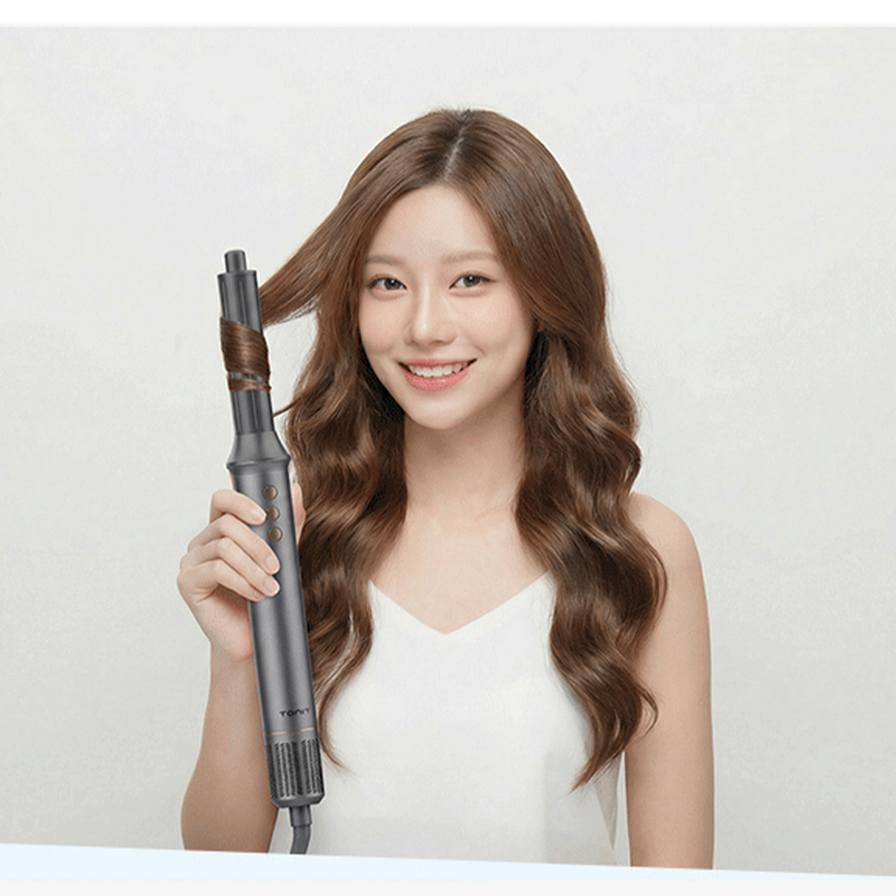 145-Tanit 7in1 헤어스타일러 에어 롤 빗 드라이기 봉고데기 핑크 - 상세 이미지 4