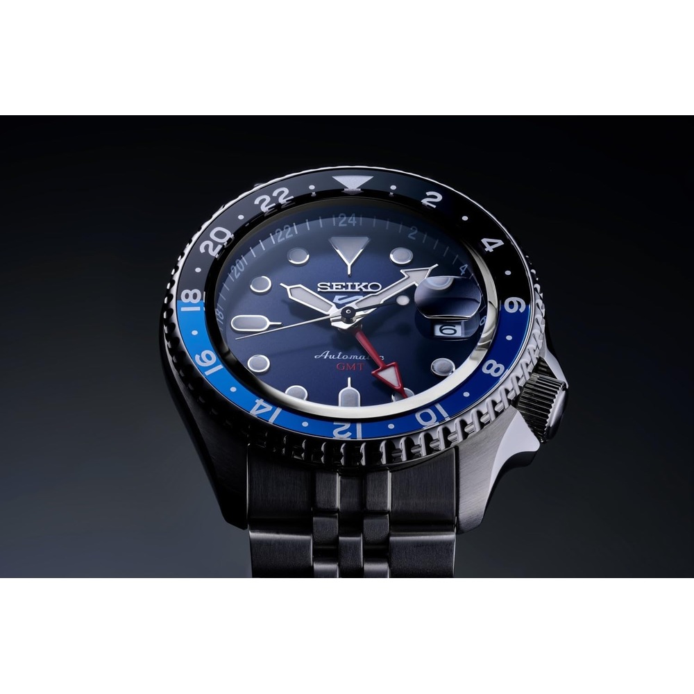 세이코 5 스포츠 SKX GMT 오토매틱 남성 메탈 손목 시계 블루 SBSC003 이미지 7