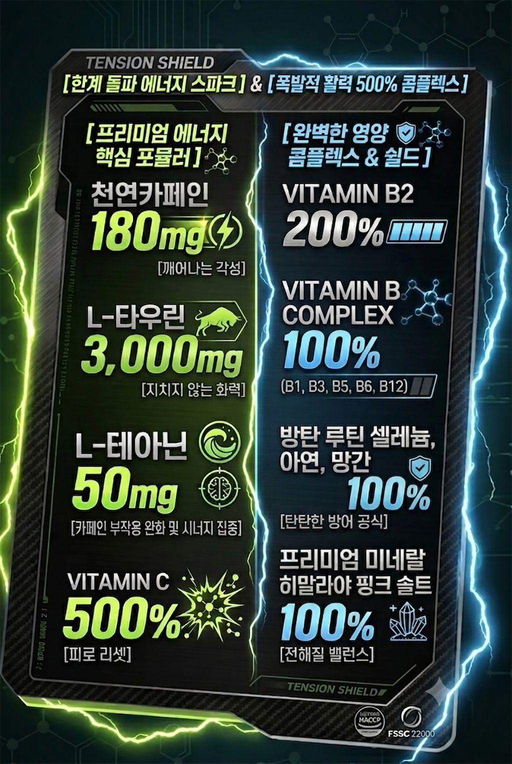 빡텐션 3중강화 에너지 부스터 천연 고카페인 타우린 테아닌 비타민 포뮬러 70개, 7box 판매처 상세 정보 이미지 3