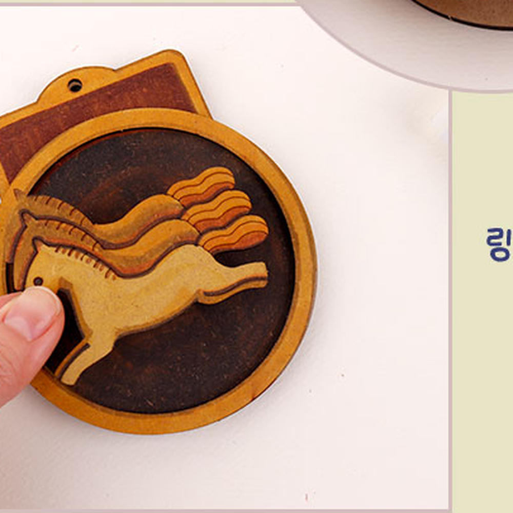 카드수납형역사체험MDF마패 수술장식만들기활동마패만들기 초등저학년한국사수업 1인용 기본형 마패 - 상세 이미지 2