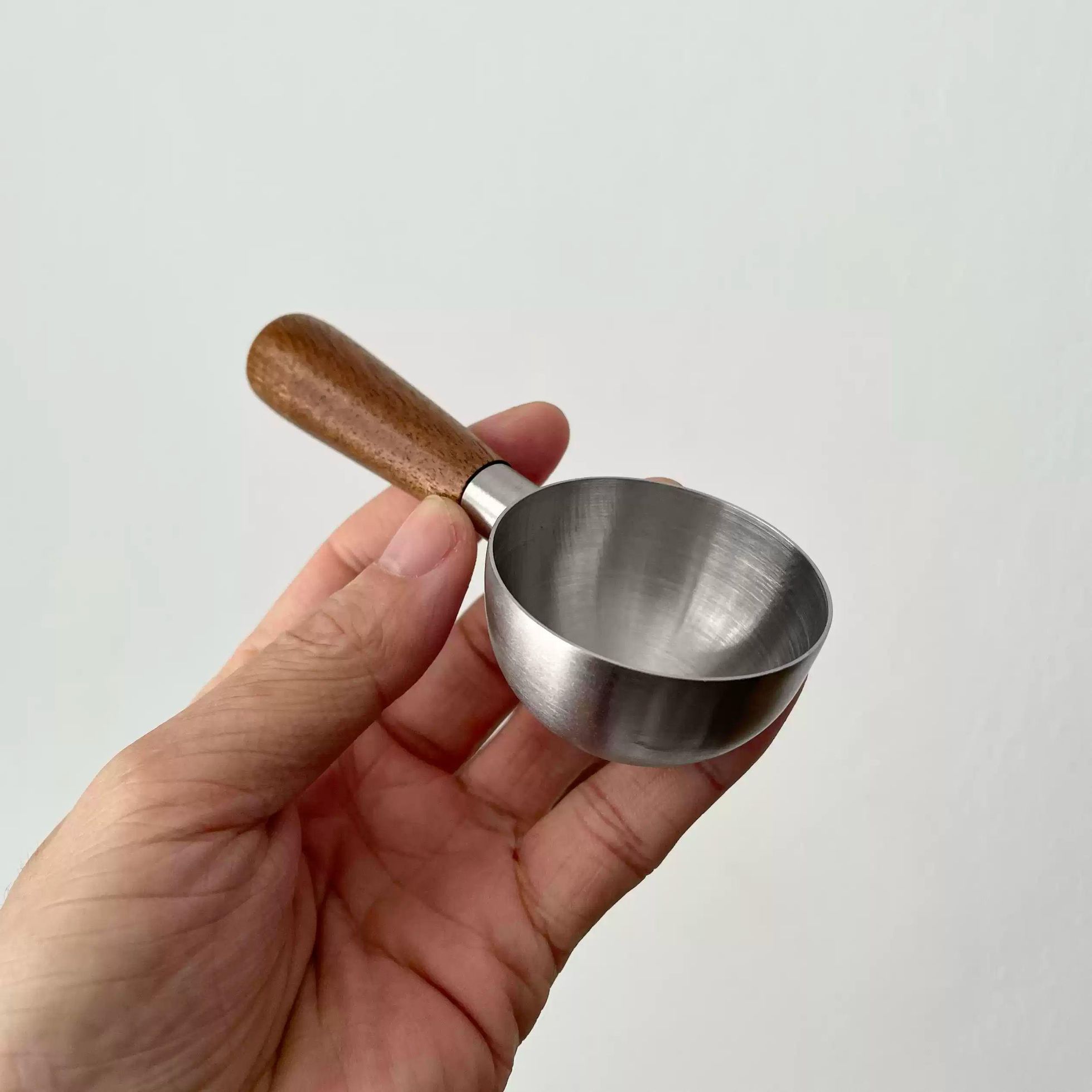커피 계량 스푼 일본식 호두나무 손잡이 스테인리스 원두 가루 35ml 밀가루 저울 계량컵 430 스테인리스 스푼 12x5 cm 1 포장 - 상세 이미지 2