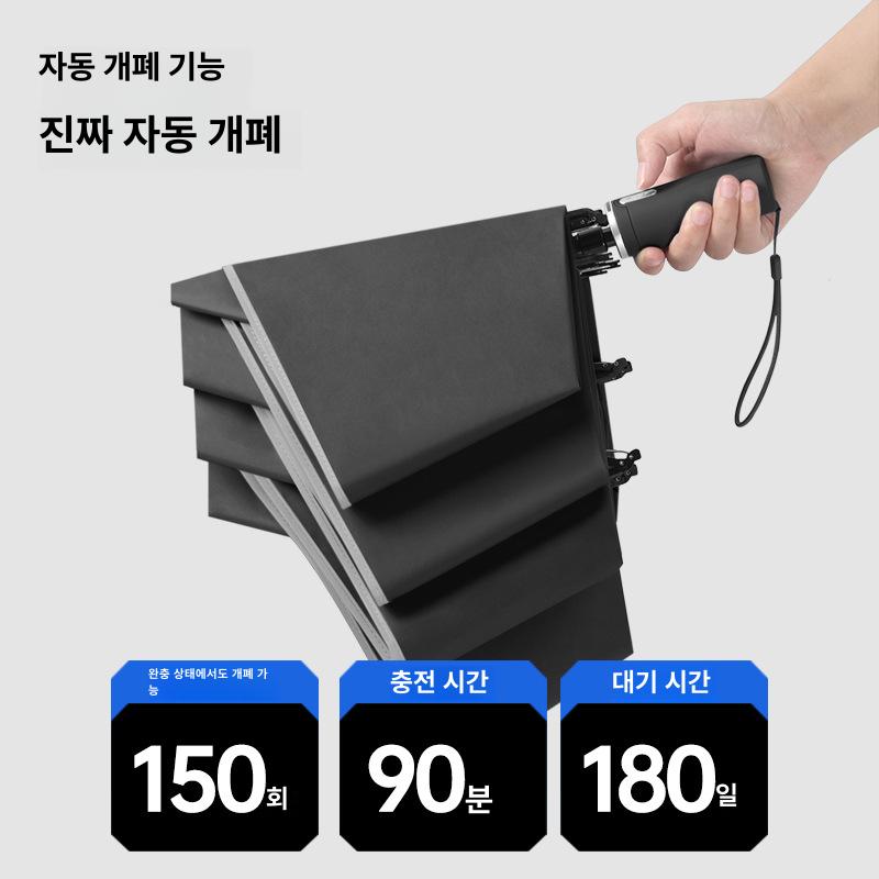 전자동 접이식 대형 남녀공용 강화 방풍 비즈니스 샤이닝블랙 - 상세 이미지 2