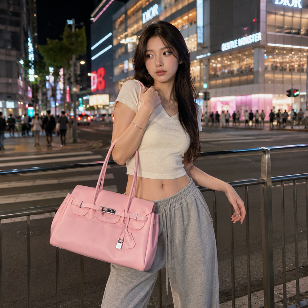 젤리 버킨백 Y2K 키키 펄킨 보부상 여름 숄더백 pvc 투명 방수 - 상품 이미지