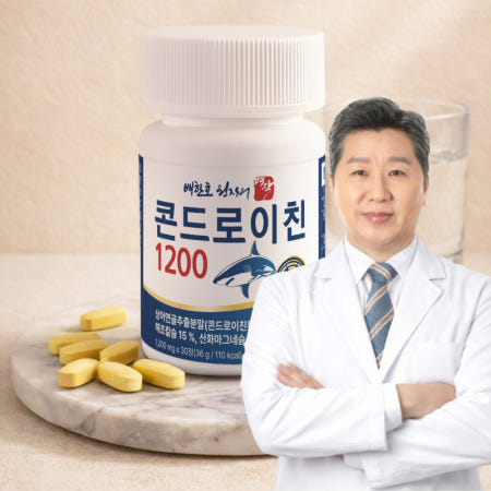 배한호 원장의 명작 콘드로이친 1200 / 상어연골 칼슘 마그네슘 30정, 6개