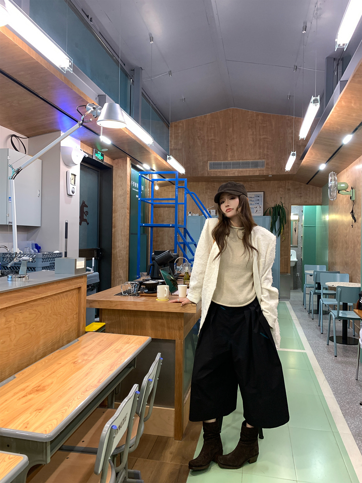 ILEFT 카프리팬츠 여성반바지 버뮤다 치마바지 면 와이드팬츠 여름 플리츠바지 - 상세 이미지 5