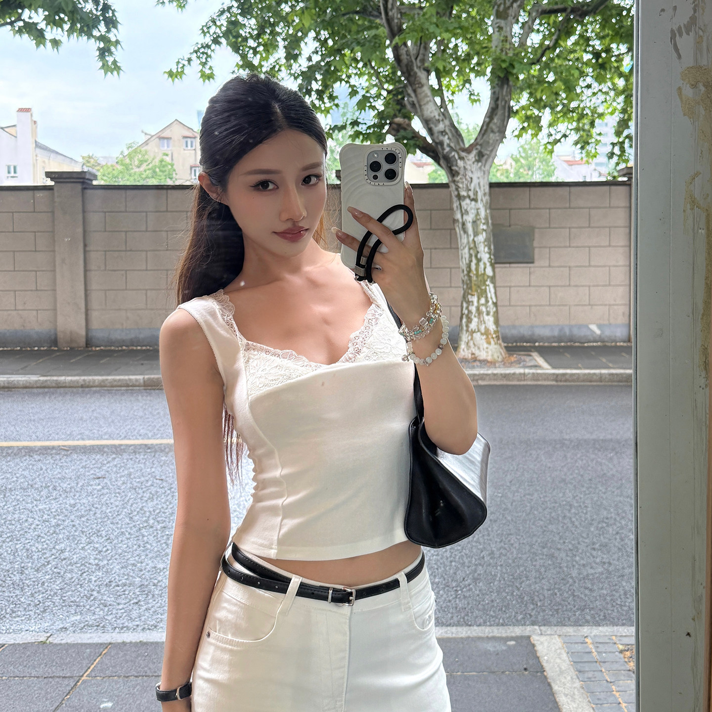 ILEFT 레이스나시 레이어드 여성 민소매 나시 탑 - 상품 이미지