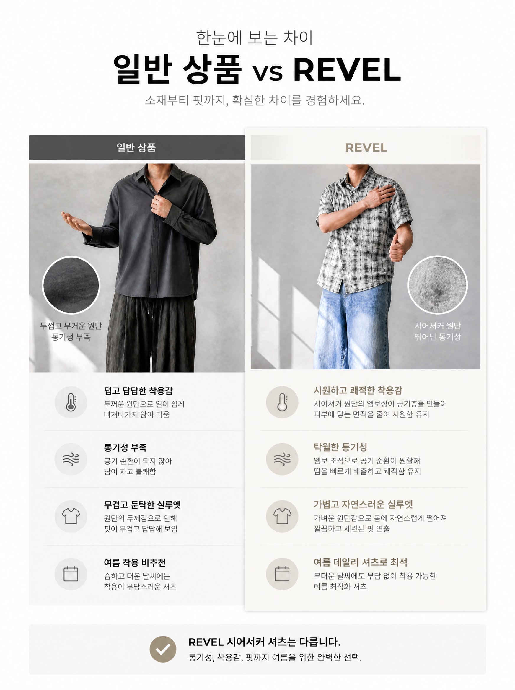 시어서커셔츠 남자반팔셔츠 여름체크남방 오버핏남방 상세 14