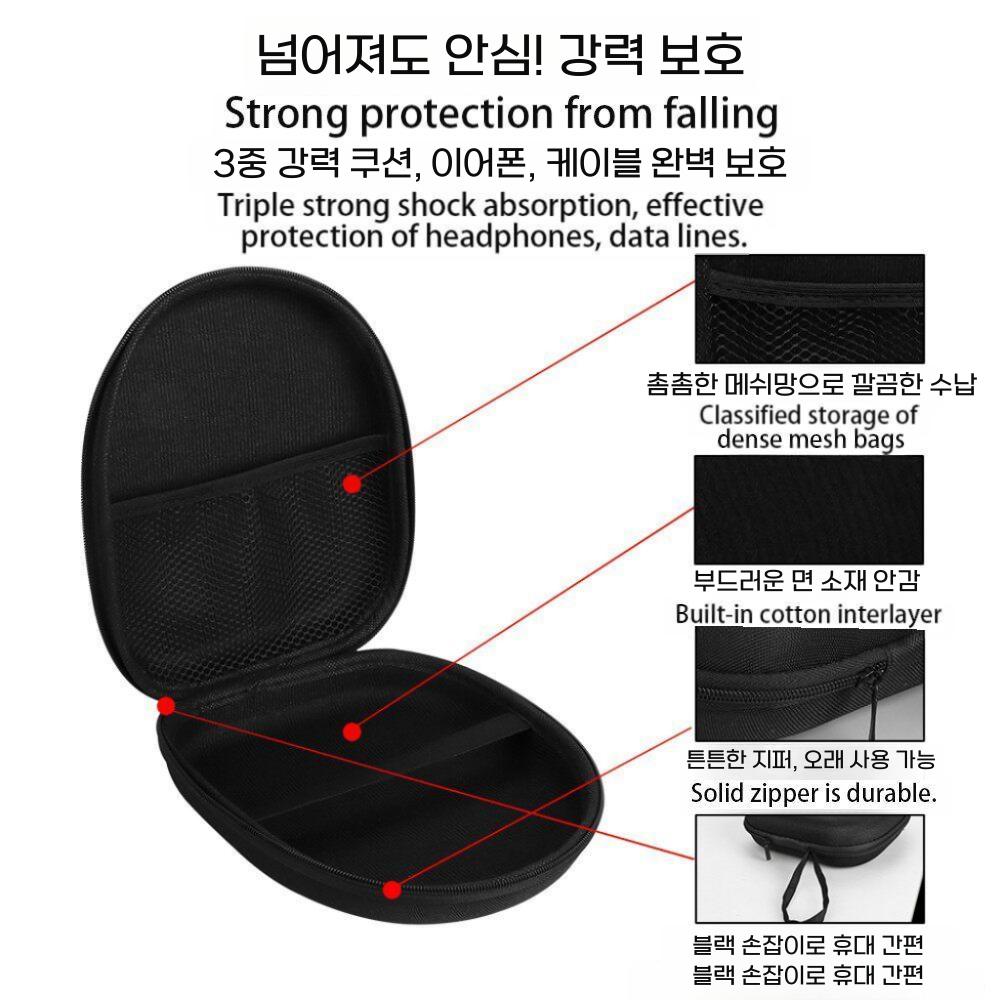 사운드코어 스페이스2 헤드폰 보호 커버 헤드빔 이어캡 교체 슬리브 실리콘 케이스 EVA 보관 가방 - 상세 이미지 3