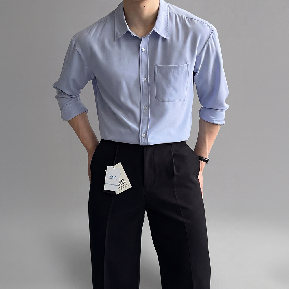 1+1 링클프리 구김없는셔츠 남성와이셔츠 남자오버핏남방 - 상세 이미지 4