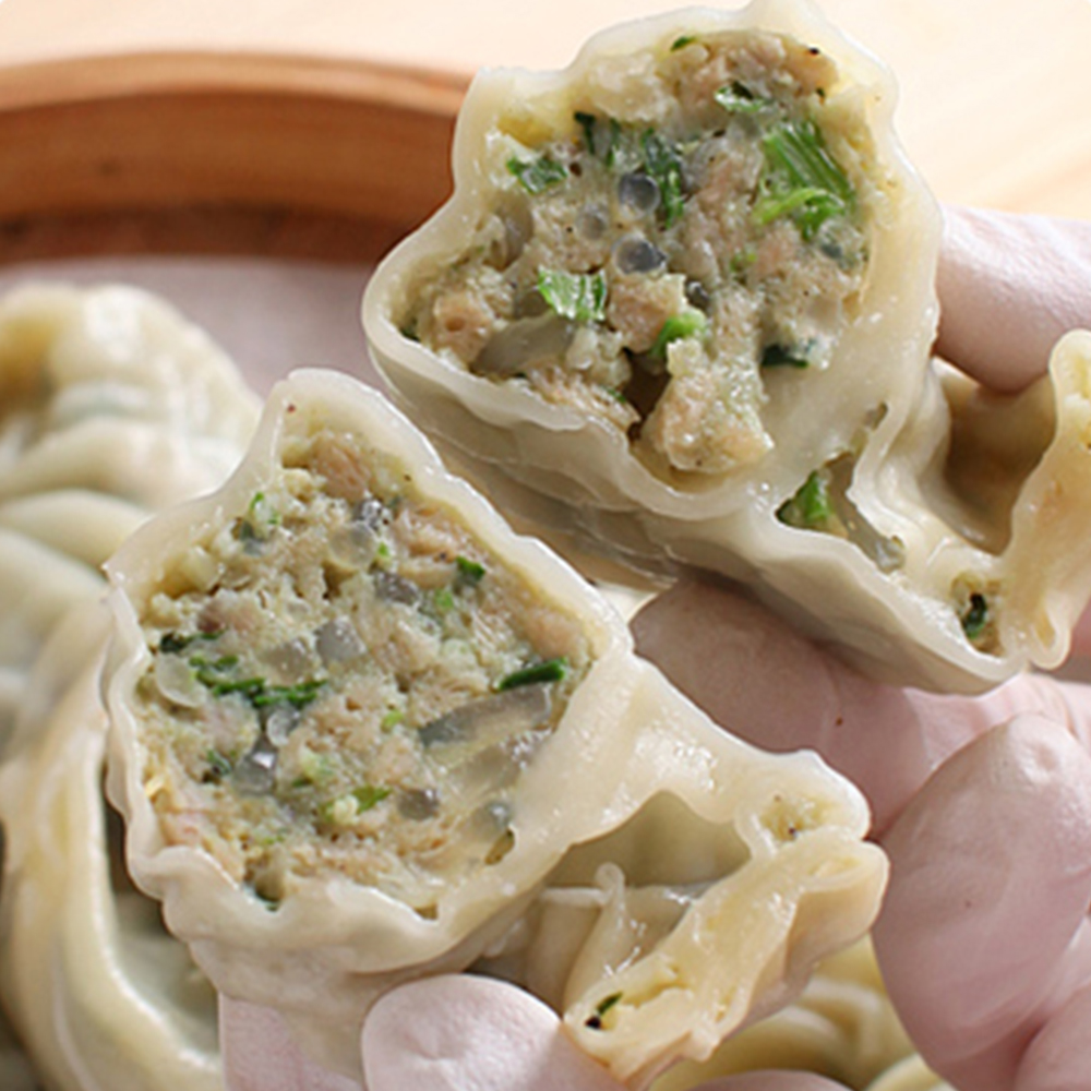 [업소겸용-센터합배송]대용량 고기 왕만두 1kg/ 국산돼지고기 1개당 75g 찜 국 에프용 이미지 7