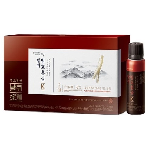 한국야쿠르트 발휘 발효홍삼K 홍삼액 50ml 7병 건강식품 - 상품 이미지