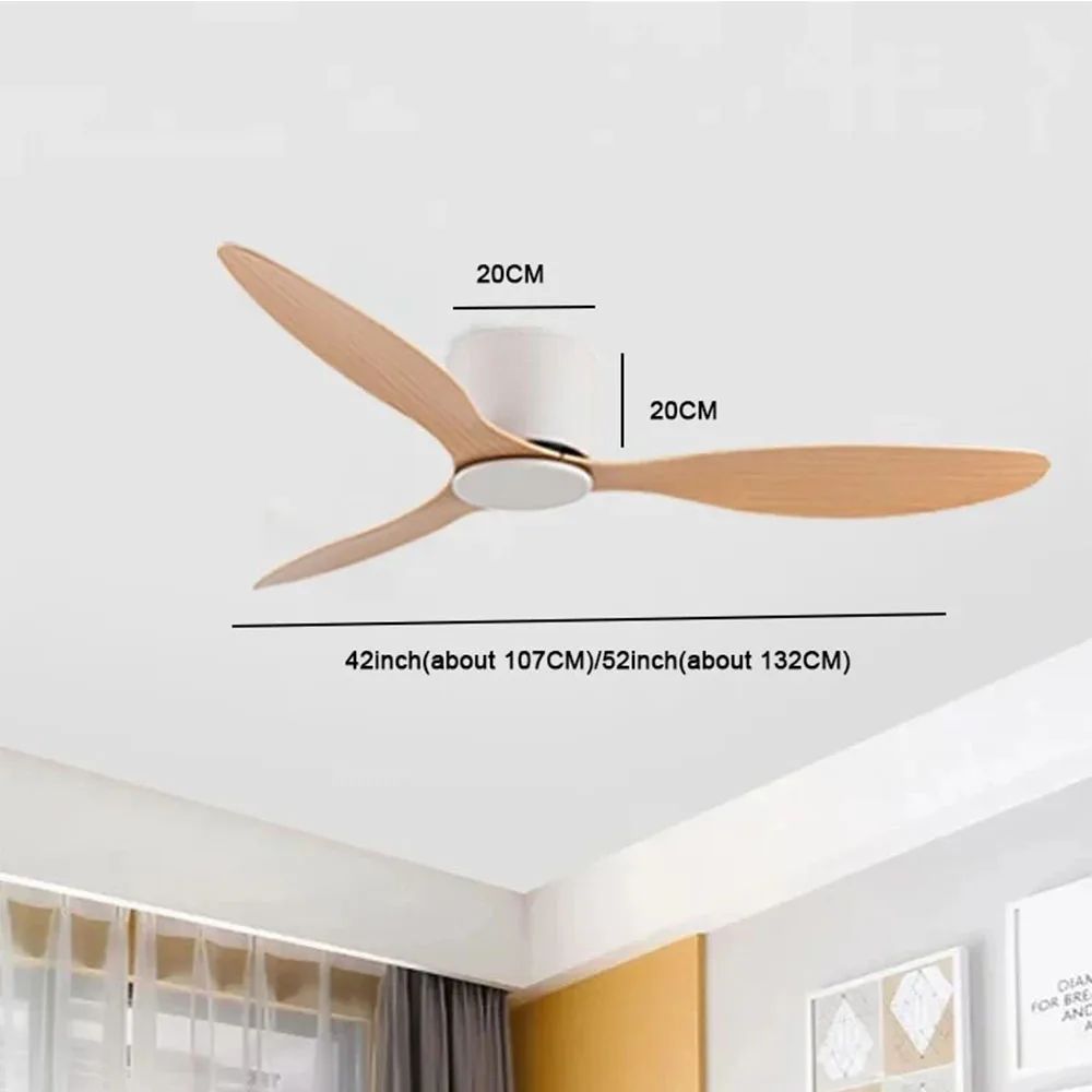 인치 낮은 층 DC 천장 팬 원격 제어 냉각 흰색 검정색 White No light 42Inch - 상세 이미지 4