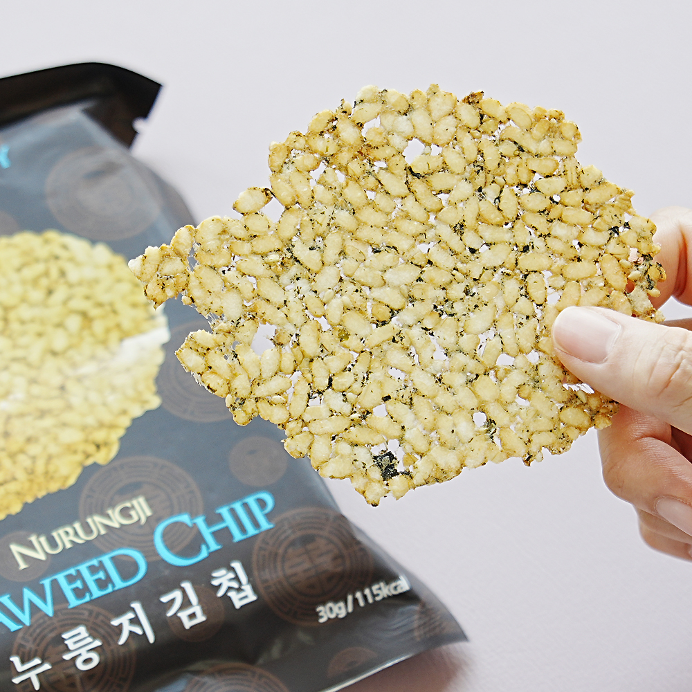 국산 현미쌀로 만든 바로먹는 김맛 누룽지칩 누룽지과자 스낵 30g 맥주안주 - 상품 이미지