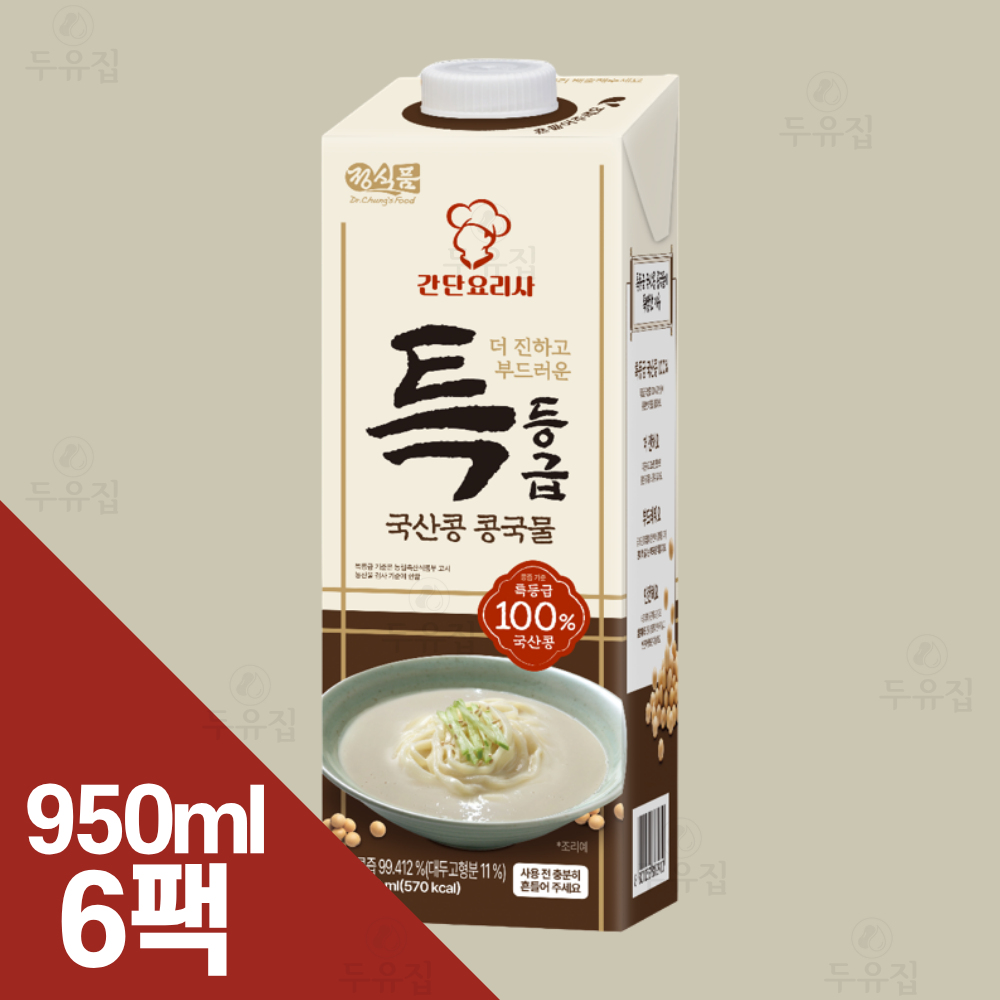 정식품 베지밀  특등급 국산콩 콩국물 여름 건강식 콩국수 콩국 콩물 950ml, 6개 - 상품 이미지