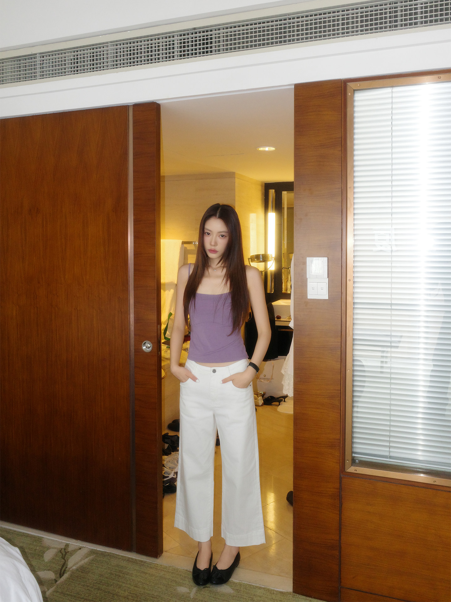 ILEFT 카프리팬츠 여성반바지 버뮤다 와이드팬츠 - 상세 이미지 2