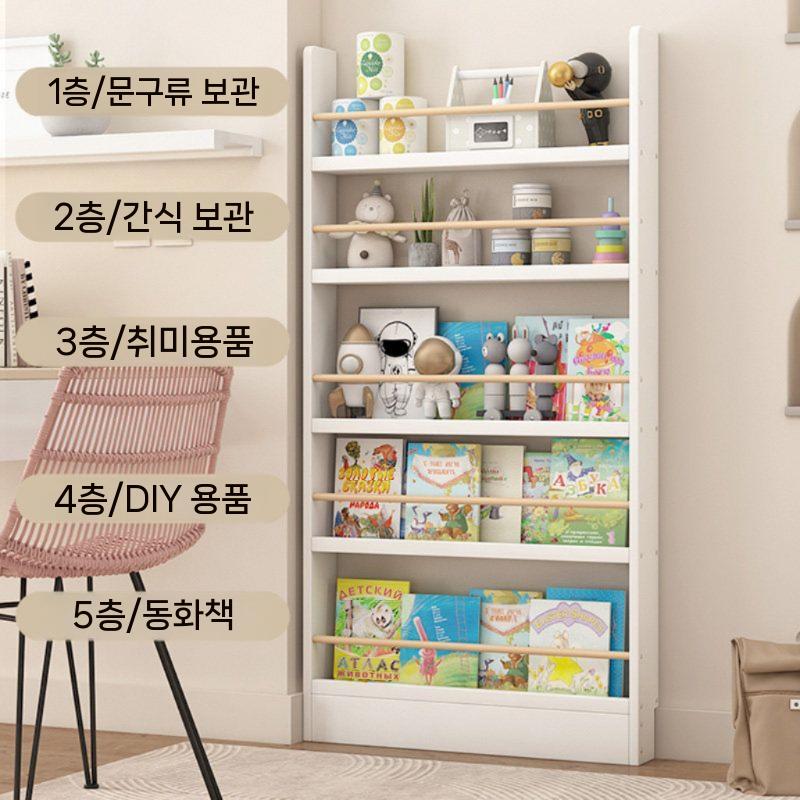 원목 매거진랙 전면책꽂이 5단 전면 슬릿 거치대 전시대 4단 80cm 이미지 7