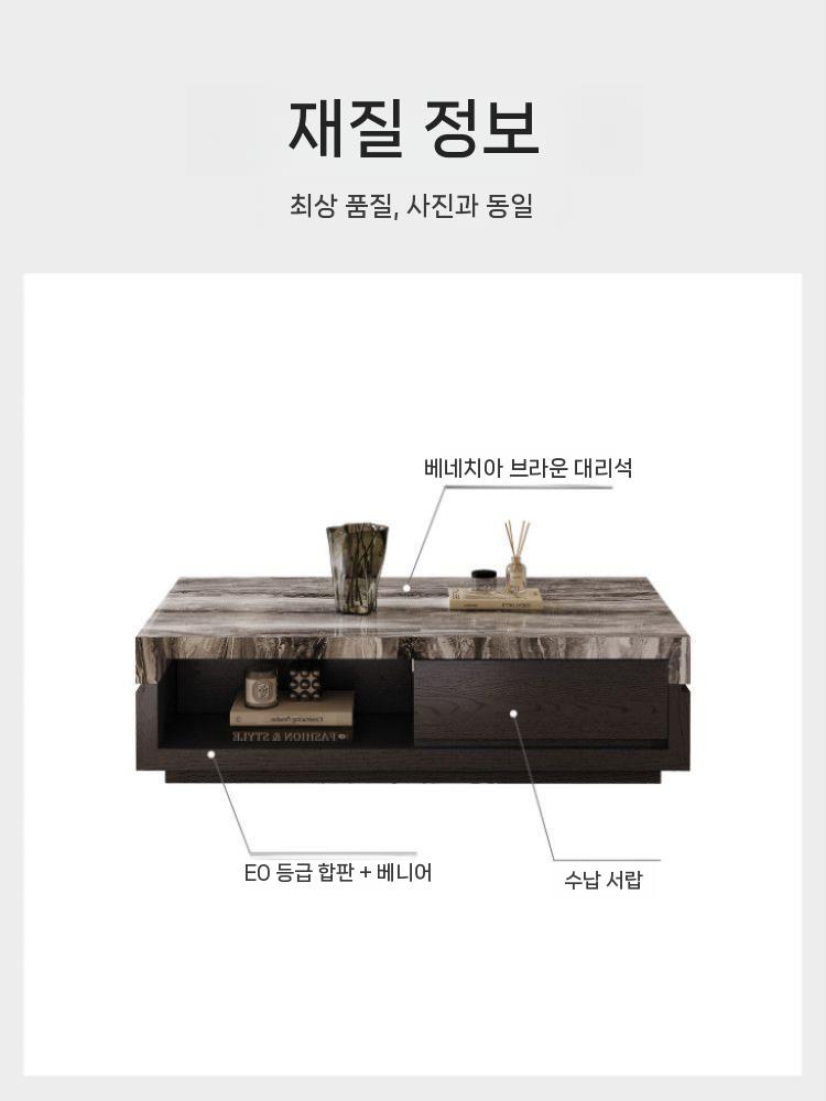 대리석 거실 좌식테이블 낮은 쇼파테이블 테이블 좌식 탁자 커피 좌탁 이미지 7