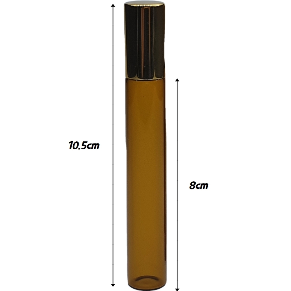 휴대용화장품정리 갈색유리여행용롤링볼공병 금색뚜껑소분용마사지공병 10ml 3개 - 상세 이미지 5