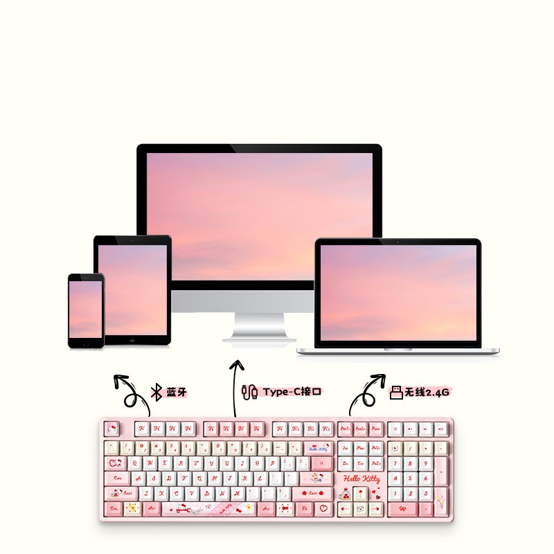 아코 산리오 키보드 헬로키티 핑크 기계식 유선키보드 - 상세 이미지 2