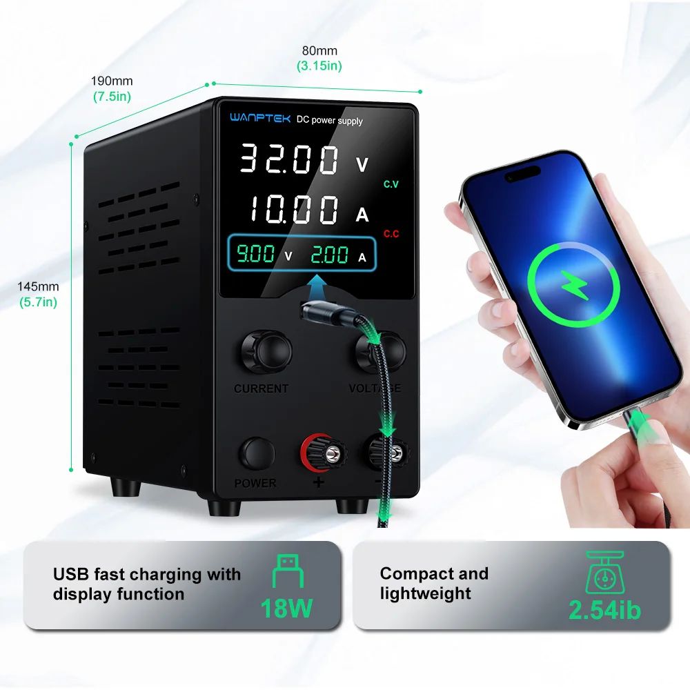 DC 전원 공급 장치 조정 가능 실험실 스위칭 Black 32V5A GA305H 220V EU Plug - 상세 이미지 3