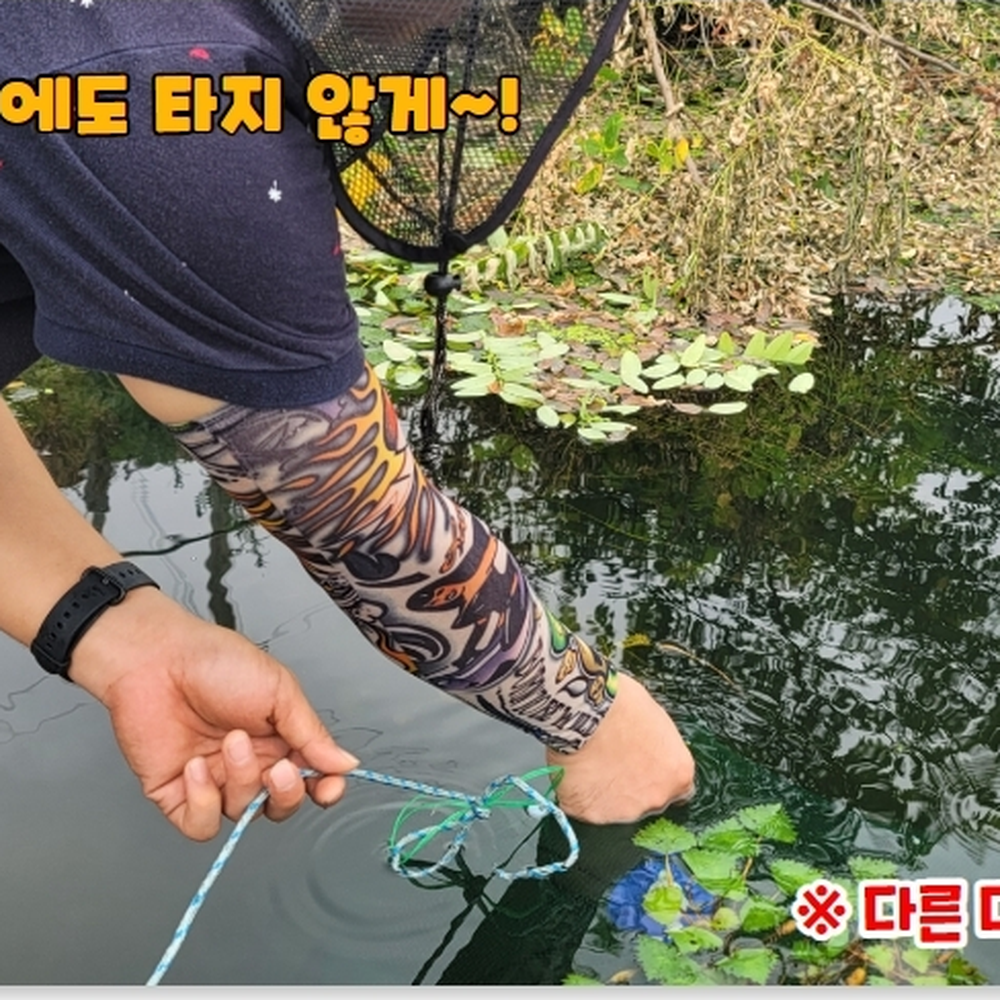 우수한신축성 햇빛차단용 타투문신팔토시 패션포인트팔토시 해골모양 - 상세 이미지 2