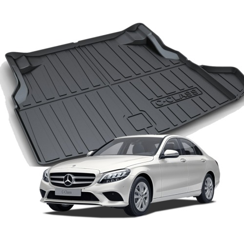 리얼핏 카본디자인 3D 논슬립 TPE 트렁크매트 벤츠 C클래스 W205(14-23년), 트렁크