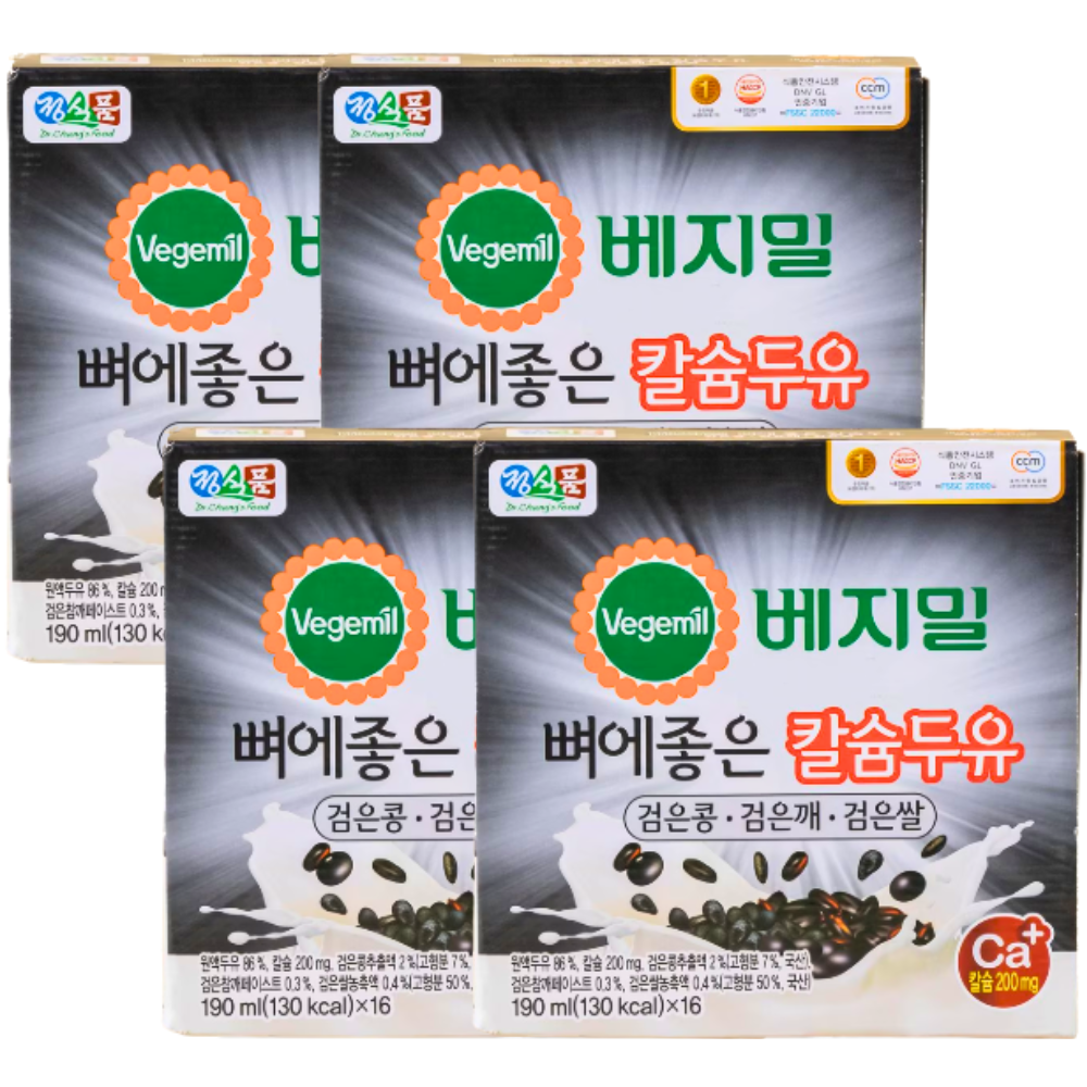 베지밀 뼈에 좋은 칼슘 두유 검은콩 190ml x64팩 - 상품 이미지