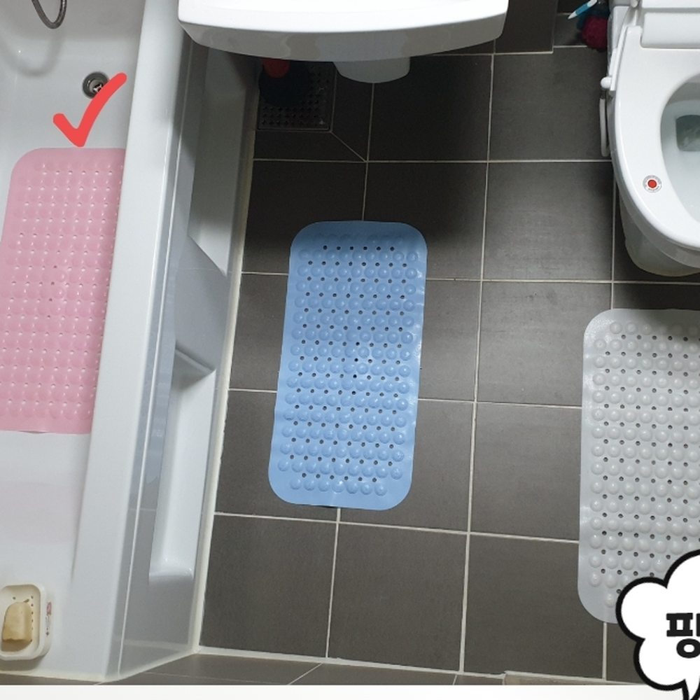 논슬립원형돌기 세면대앞바닥미끄럼방지매트 어린이욕실사용시안전매트 핑크 - 상세 이미지 2