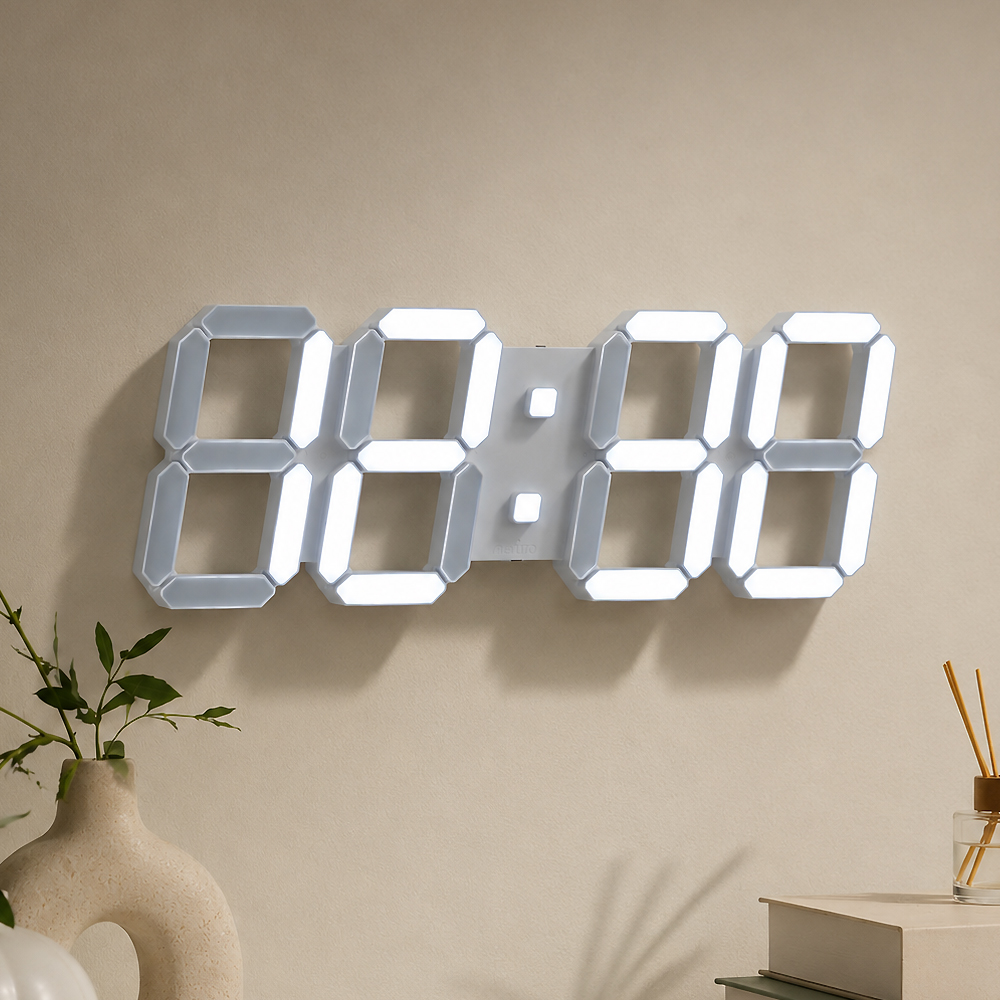 LED 벽시계 무소음 디지털 벽걸이시계 3D 사무실 거실 인테리어 38cm 시즌5 - 상품 이미지