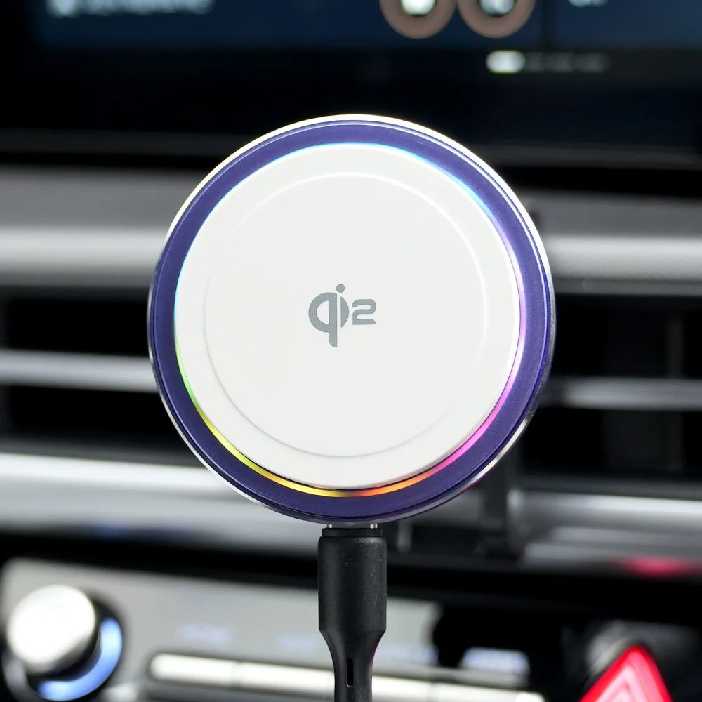 차량용 맥세이프 QI2 펠티에 쿨링 고속 무선 충전 거치대 LED CWC06 - 상세 이미지 2