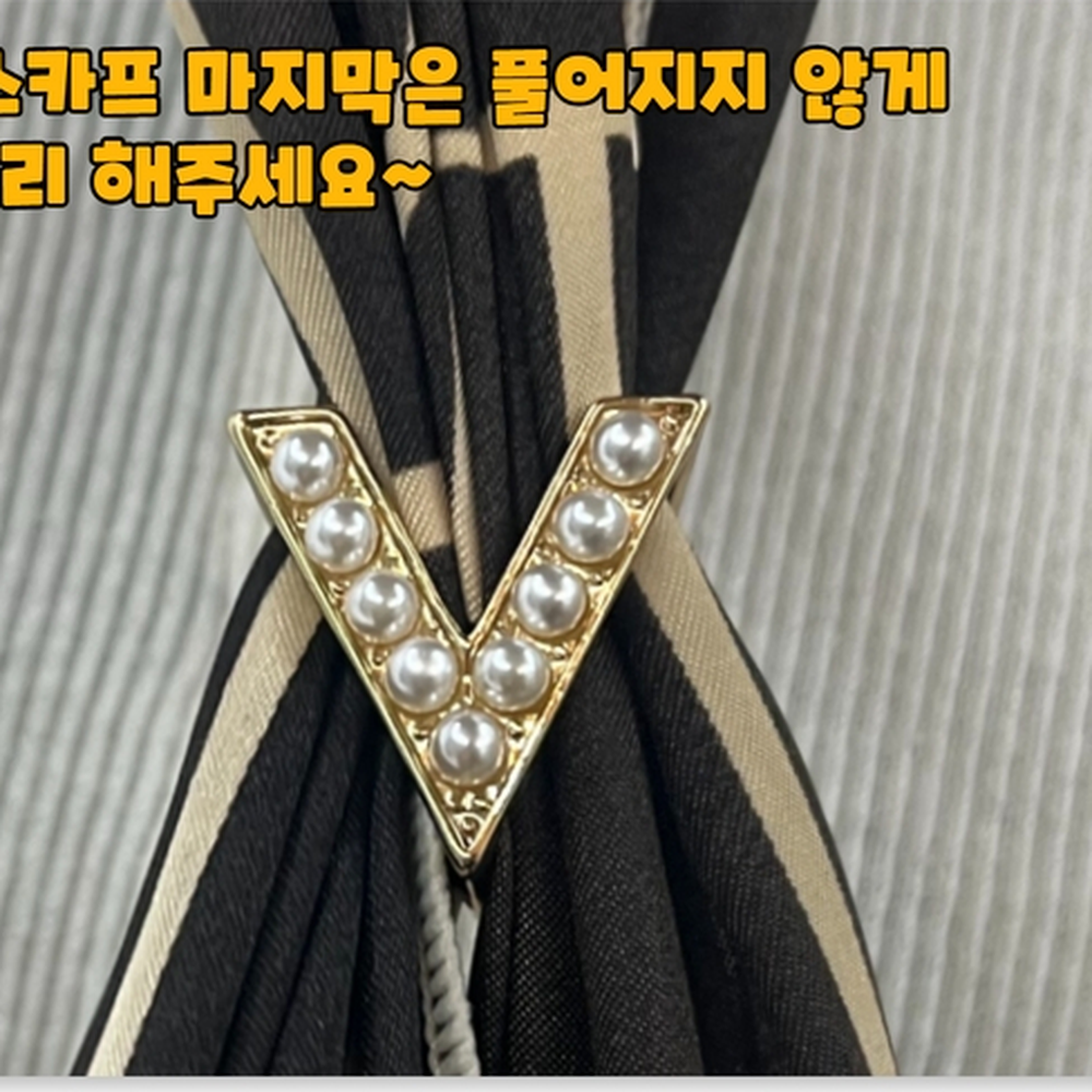 다양한스타일링 가방손잡이트윌리스카프고정링 헤어스카프고정고리 V형 골드 - 상세 이미지 3