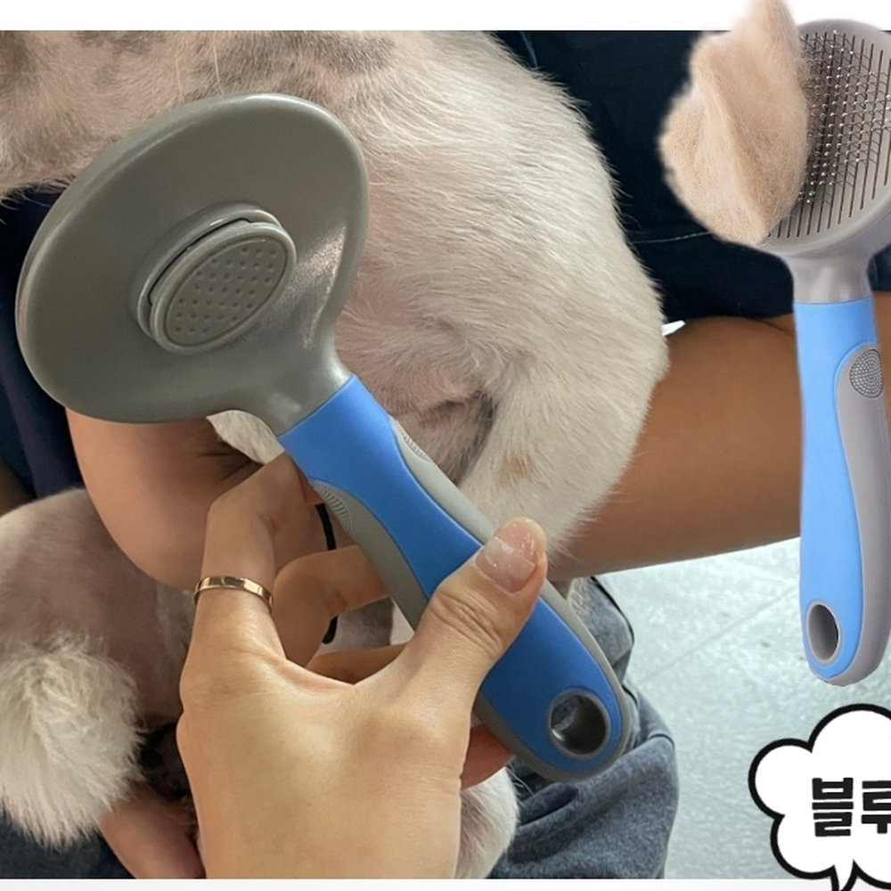 원터치제거 죽은털제거슬리커브러쉬 엉킨털정리브러쉬 블루 - 상세 이미지 4