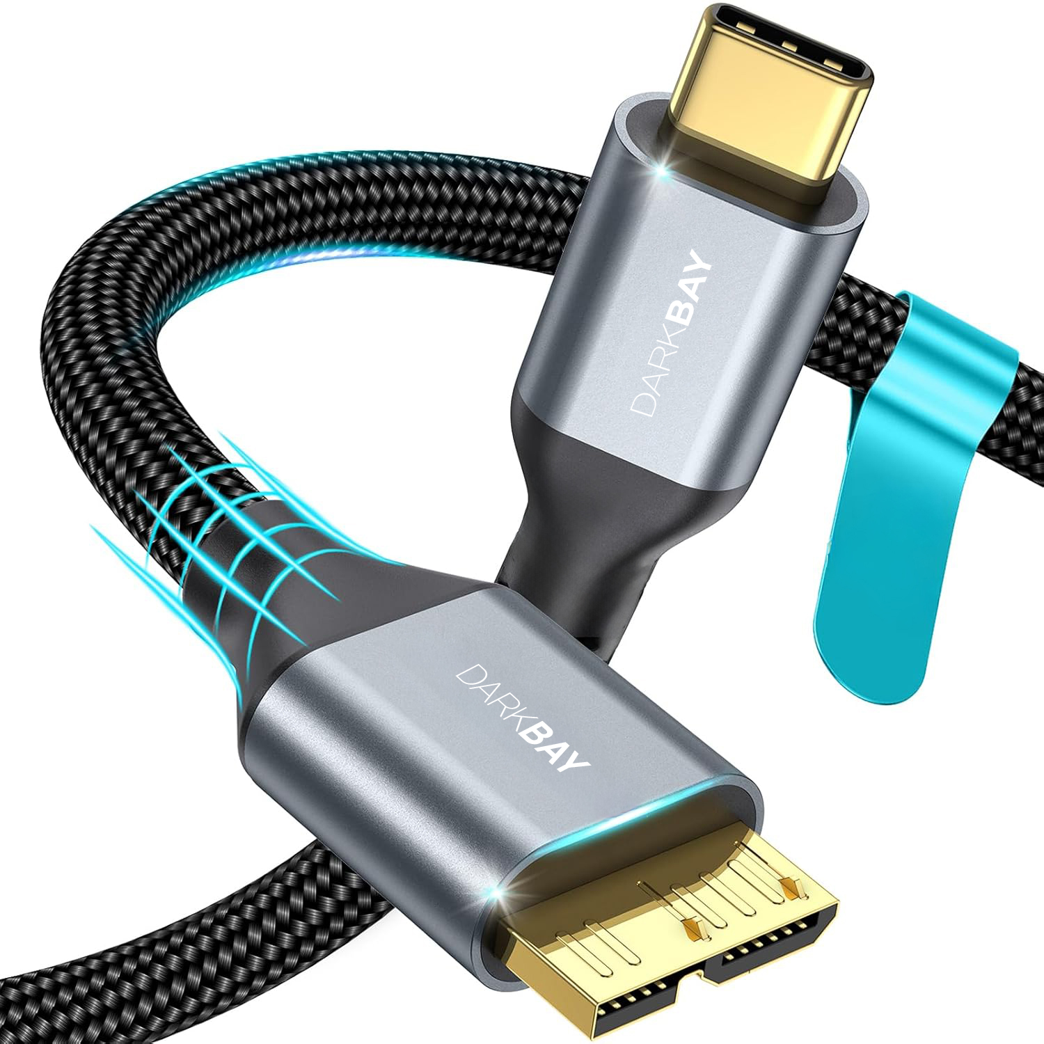 다크베이 USB C타입 to 마이크로B 외장하드 케이블 삼성 노트북 연결선 0.25m 상품 이미지