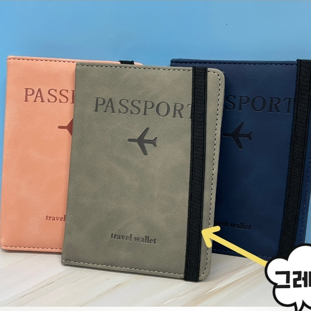 무광PU가죽 RFID스키밍차단지갑 호텔예약바우처보관케이스 그레이 - 상세 이미지 3