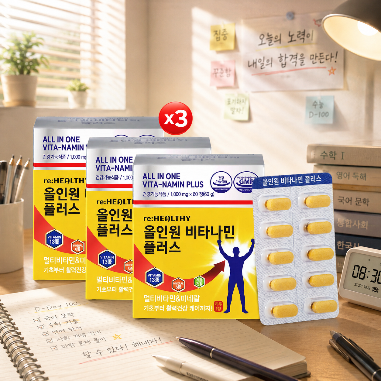 고3영양제 수험생영양제 남자올인원 여성올인원 고등학생 3세트 - 상품 이미지